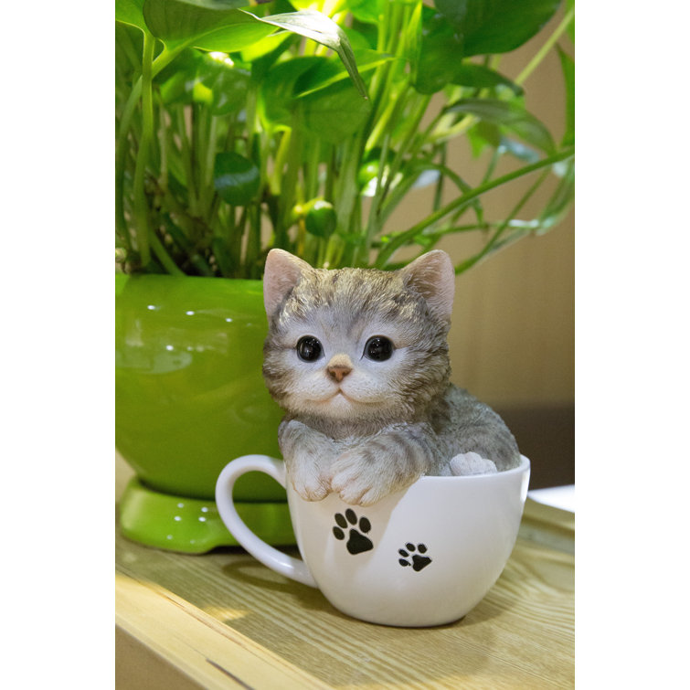 HiLine Gift Ltd. Teacup Kitten Tabby Figurine & Reviews Wayfair